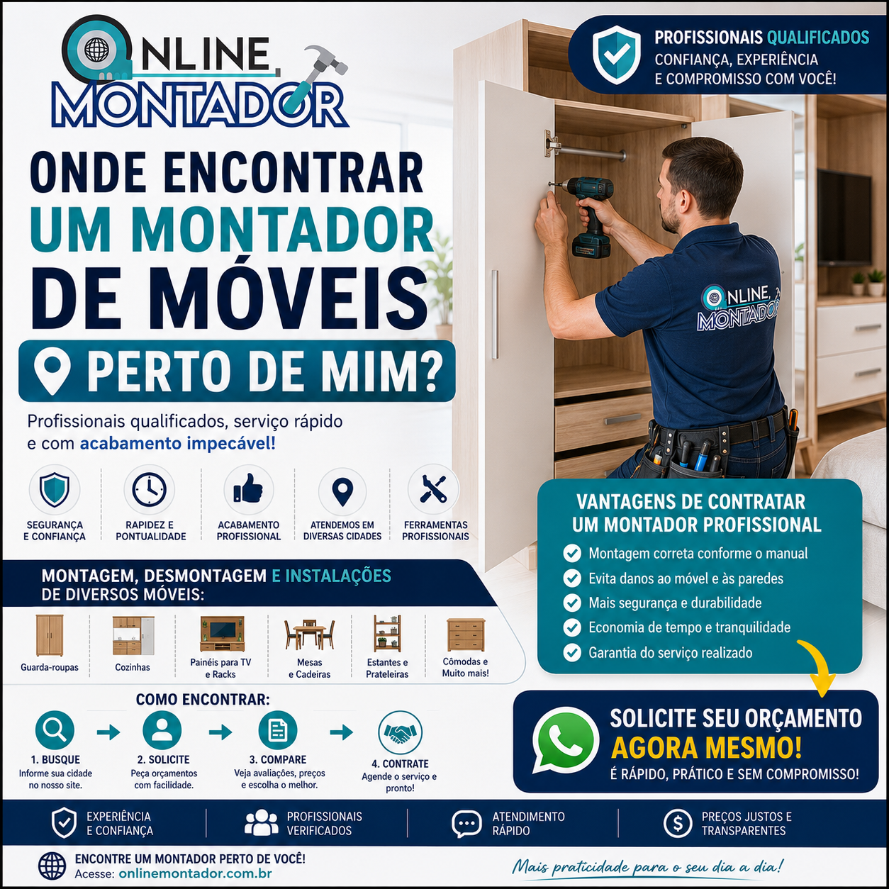 Onde encontrar um montador de móveis perto de mim ?